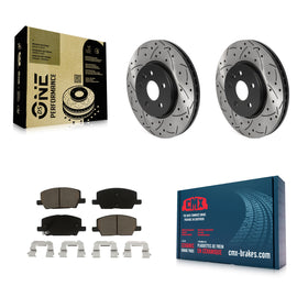Front Drilled Slot Brake Rotor & Ceramic Pad Kit For Chevrolet Trax Buick Encore