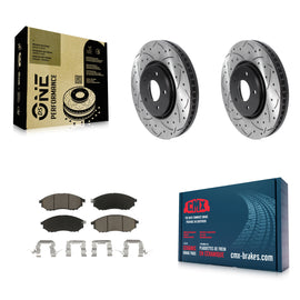 Front Drilled Slot Brake Rotors Ceramic Pad Kit For INFINITI FX35 FX37 QX70 FX45