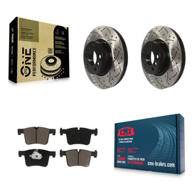 Front Coated Drilled Slotted Disc Brake Rotors And Ceramic Pad Kit For BMW X3 X4