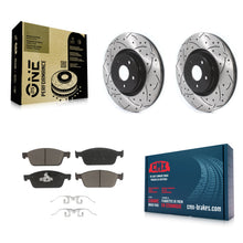 Load image into Gallery viewer, Front Drilled Slot Disc Brake Rotor &amp; Ceramic Pad Kit For Ford Focus Lincoln MKC