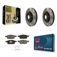 Charger l'image dans la galerie, Front Coated Drilled Slotted Disc Brake Rotors Ceramic Pad Kit For Ford Focus ST