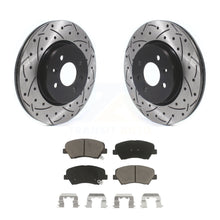 Load image into Gallery viewer, Front Coated Drilled Slotted Disc Brake Rotors And Ceramic Pads Kit For Kia Rio