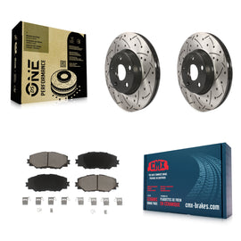 Front Drill Slot Brake Rotors Ceramic Pad Kit For Toyota Corolla Scion xD Matrix