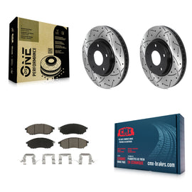 Front Coated Drilled Slot Disc Brake Rotors Ceramic Pad Kit For INFINITI Q45 M45