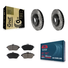 Load image into Gallery viewer, Front Drilled Slot Brake Rotor &amp; Ceramic Pad Kit For Mercedes-Benz GLA250 CLA250