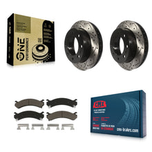 Load image into Gallery viewer, Front Drill Slot Brake Rotor Ceramic Pad Kit For Chevrolet Silverado 2500 HD GMC