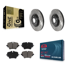 Front Drilled Slot Brake Rotor Ceramic Pad Kit For BMW X1 Mini Cooper Countryman
