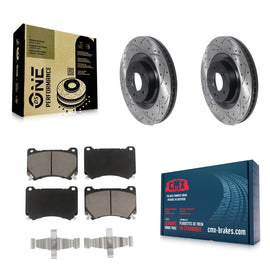 Front Coat Drill Slot Disc Brake Rotor Ceramic Pad Kit For Hyundai Genesis Equus