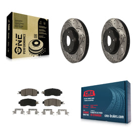 Front Coated Drilled Slotted Disc Brake Rotors Ceramic Pad Kit For Nissan Altima
