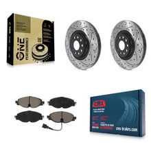 Charger l'image dans la galerie, Front Drilled Slot Brake Rotor Ceramic Pad Kit For Volkswagen Golf Audi A3 Jetta