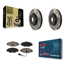 Load image into Gallery viewer, Front Drill Slot Brake Rotors Ceramic Pad Kit For Volkswagen Audi GTI A3 Quattro
