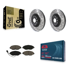 Load image into Gallery viewer, Front Drilled Slot Brake Rotor Ceramic Pad Kit For Volkswagen Tiguan Jetta GTI R