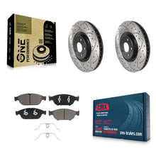 Charger l'image dans la galerie, Front Coated Drill Slot Disc Brake Rotors Ceramic Pad Kit For Audi A6 Quattro A7