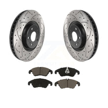 Load image into Gallery viewer, Front Coated Drilled Slotted Disc Brake Rotors And Ceramic Pads Kit For Audi A6