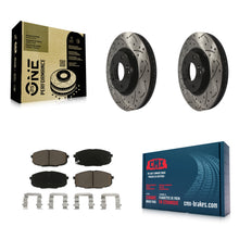 Charger l'image dans la galerie, Front Coat Drill Slot Disc Brake Rotor Ceramic Pad Kit For Kia Forte Koup Forte5