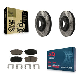 Front Coat Drill Slot Disc Brake Rotor Ceramic Pad Kit For Kia Forte Koup Forte5