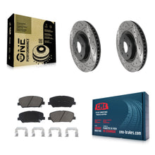Charger l'image dans la galerie, [Front] 2011-2015 Kia Optima 2.0L Performance Drilled &amp; Slotted Brake Rotor &amp; Ceramic Pads Kit For Max Braking