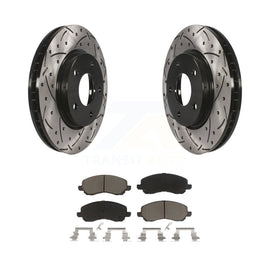 Front Drill Slot Brake Rotor Ceramic Pad Kit For Dodge Caliber Mitsubishi Lancer
