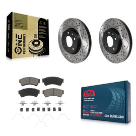 Front Drill Slot Brake Rotor Ceramic Pad Kit For Ford Fusion Mazda 6 Lincoln MKZ