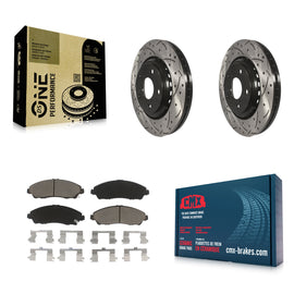 Front Drill Slot Brake Rotor Ceramic Pad Kit For Honda Pilot Acura MDX Ridgeline
