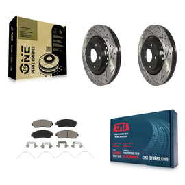 Front Drilled Slot Disc Brake Rotor & Ceramic Pad Kit For Honda Odyssey Passport