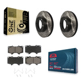 Front Drilled Slot Disc Brake Rotor Ceramic Pad Kit For Toyota Tacoma 4Runner FJ