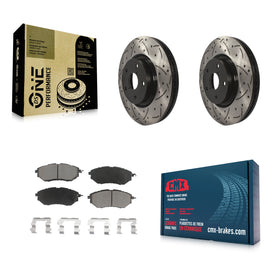 Front Drilled Slot Brake Rotors Ceramic Pad Kit For Subaru Outback Legacy WRX B9