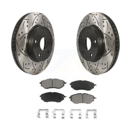 [Front] 2015 Subaru Legacy 2.5L Performance Drilled & Slotted Brake Rotor & Ceramic Pads Kit For Max Braking