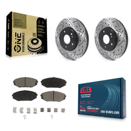 Front Drilled Slot Disc Brake Rotors Ceramic Pad Kit For Honda Odyssey Acura MDX