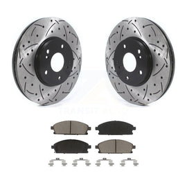 [Front] 2003-2006 Acura MDX Performance Drilled & Slotted Brake Rotor & Ceramic Pads Kit For Max Braking