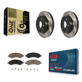 Front Drill Slot Brake Rotors Ceramic Pad Kit For Ram 1500 Dodge Classic Durango