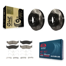 Load image into Gallery viewer, Front Drilled Slot Brake Rotor &amp; Ceramic Pad Kit For Ford F-450 Super Duty F-550