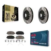 Load image into Gallery viewer, Front Coated Drilled Slotted Disc Brake Rotors Ceramic Pad Kit For Acura RDX ILX