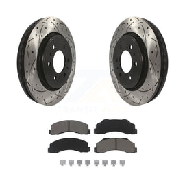 Front Drilled Slot Brake Rotor Ceramic Pad Kit For Ford F-150 Expedition Lincoln