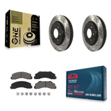Front Drilled Slot Brake Rotor Ceramic Pad Kit For Ford F-150 Expedition Lincoln