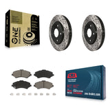 Front Drill Slot Brake Rotors Ceramic Pad Kit For Dodge Grand Caravan Chrysler &