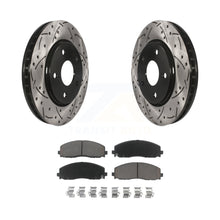 Charger l&#39;image dans la galerie, Front Coated Drill Slot Disc Brake Rotor Ceramic Pad Kit For Dodge Grand Caravan