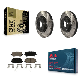Front Coated Drilled Slotted Disc Brake Rotor And Ceramic Pad Kit For Mazda CX-5