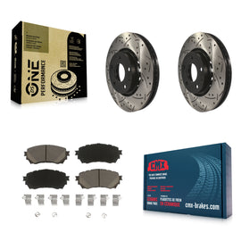 Front Drilled Slot Brake Rotor & Ceramic Pad Kit For Mazda 6 Naturally Aspirated