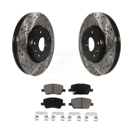 [Front] 2018-2020 Chevrolet Sonic Performance Drilled & Slotted Brake Rotor & Ceramic Pads Kit For Max Braking