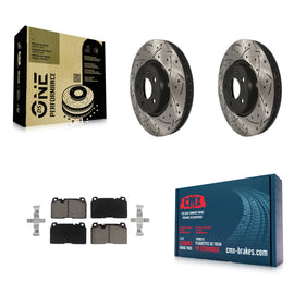 Front Coated Drilled Slotted Disc Brake Rotors And Ceramic Pads Kit For Audi Q5