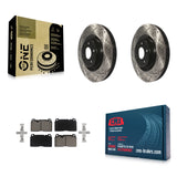 Front Coated Drilled Slotted Disc Brake Rotors And Ceramic Pads Kit For Audi Q5