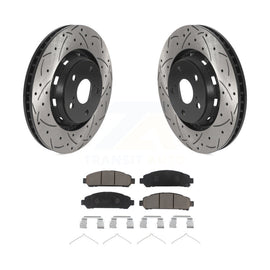 [Front] 2009-2016 Toyota Venza Performance Drilled & Slotted Brake Rotor & Ceramic Pads Kit For Max Braking