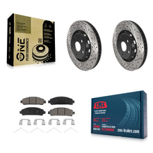 Charger l'image dans la galerie, [Front] 2009-2016 Toyota Venza Performance Drilled &amp; Slotted Brake Rotor &amp; Ceramic Pads Kit For Max Braking