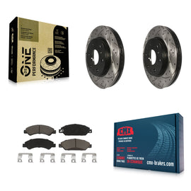 Front Drill Slot Brake Rotor Ceramic Pad Kit For Chevrolet Tahoe GMC Suburban XL