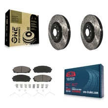 Charger l'image dans la galerie, Front Coated Drilled Slotted Disc Brake Rotors Ceramic Pad Kit For Jeep Cherokee