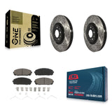 Front Coated Drilled Slotted Disc Brake Rotors Ceramic Pad Kit For Jeep Cherokee