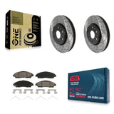Front Drilled Slot Brake Rotor Ceramic Pad Kit For Chevrolet Traverse GMC Acadia