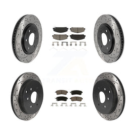Front Rear Drilled Slot Brake Rotor & Ceramic Pad Kit For INFINITI Nissan Armada