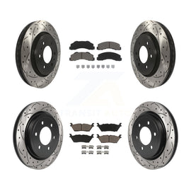 Front Rear Drill Slot Disc Brake Rotor Ceramic Pad Kit For Ford F-150 Expedition